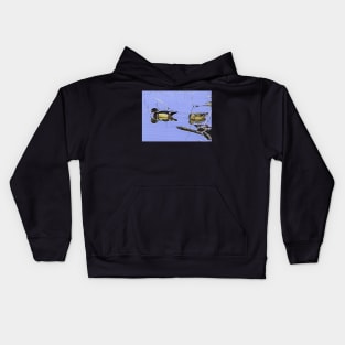 Wood duck mate illustration Kids Hoodie